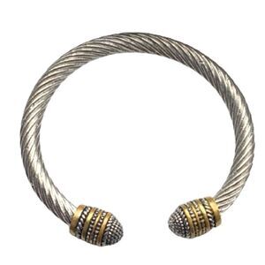 Cable Rope Bracelet – Gold & Silver Tone with Rhodium Plate